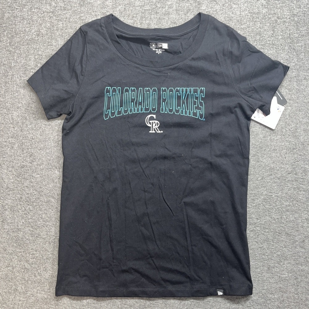 New era Colorado Rockies women's black shirt‎ size medium MLB